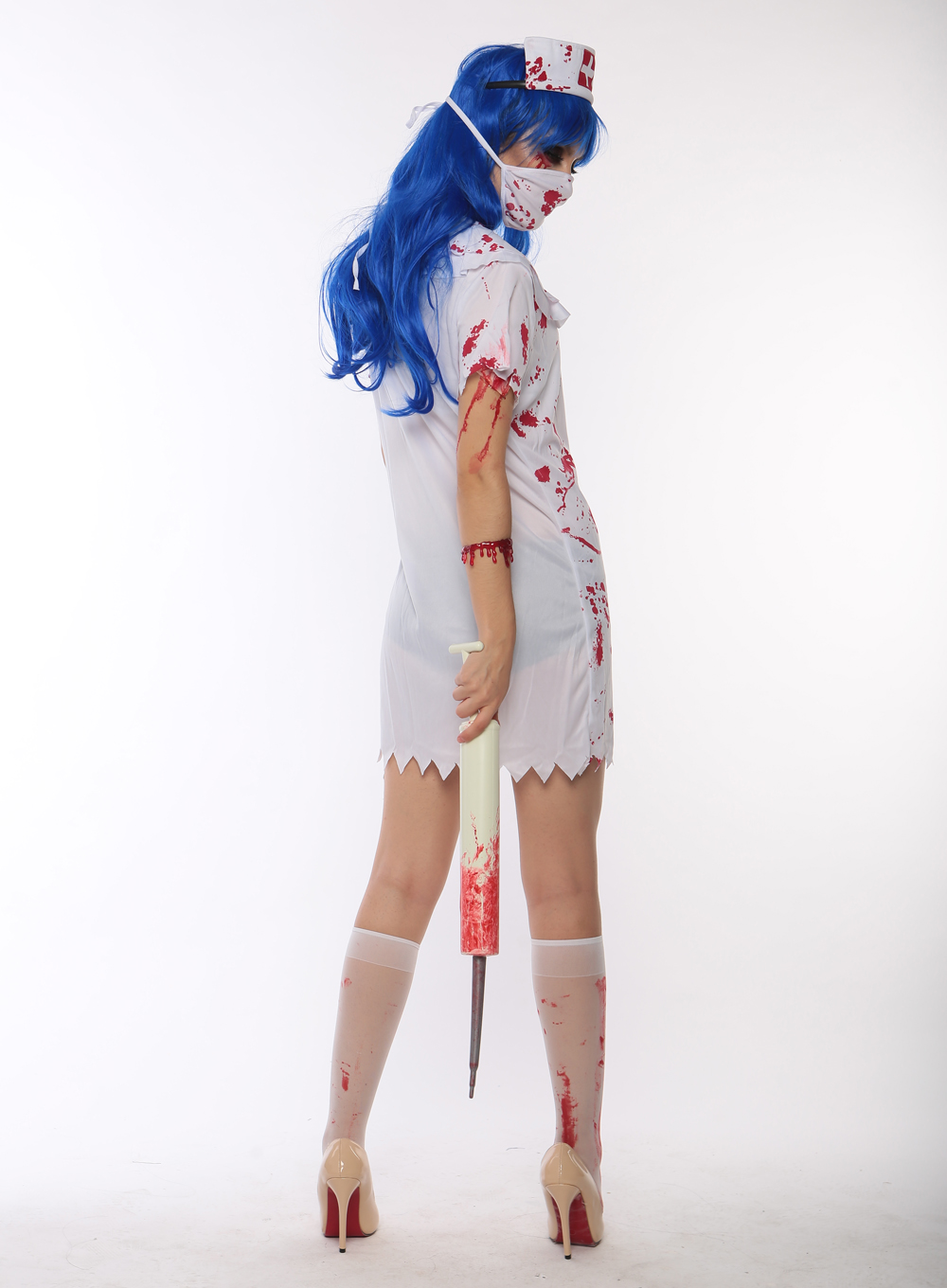F1712 halloween zombie nurse costume,it comes with headwear,dress